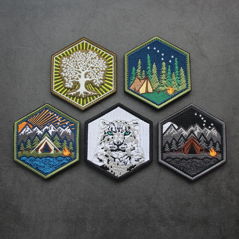 New CAMPSITE Outdoor Camp Six-sided Embroidered Patch PDW