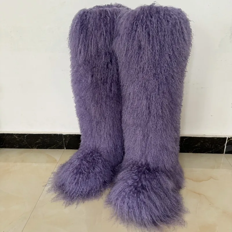 ☆韓国の人気☆【Loulouseoul】☆Puffy Fur Boot.s☆ Amazon.com | Elbslutt Women's Faux Fur Knee High Boot