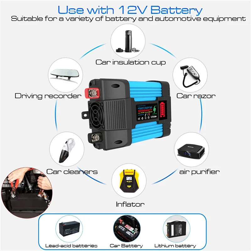 12V to 110/220V Solar Panel System 18V 18W Solar Panel 30A Controller 4000W Modified Sine Wave Inverter Kit Power Generation Kit solar panel kit solar controller grid solar inverter