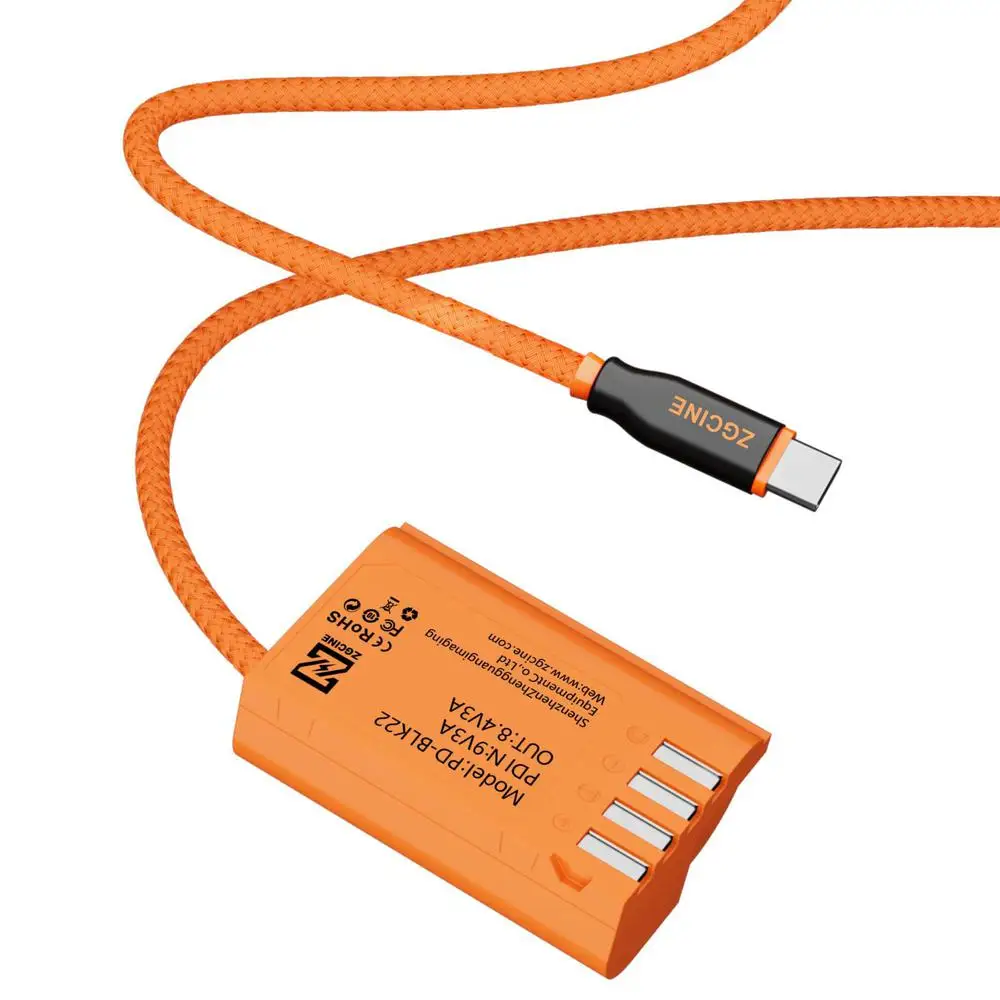 ZGCINE PD-BLK22 USB-C PD to BLK22 Dummy Battery Cable Power Cable for Panasonic
