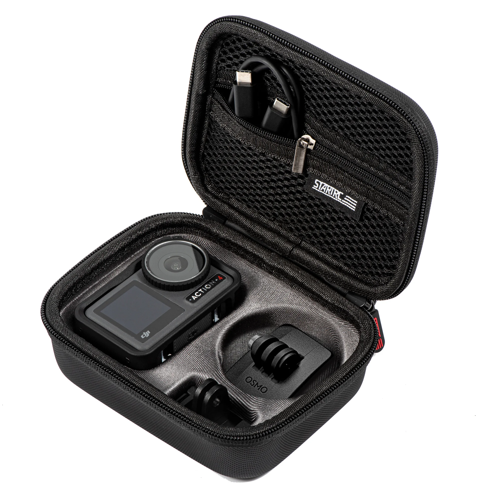 

Startrc Action 3 Portable Storage Carrying Case Nylon Bag W Anti Lost Wrist Strap for DJI Action 4 Sports Camera Accessories Box