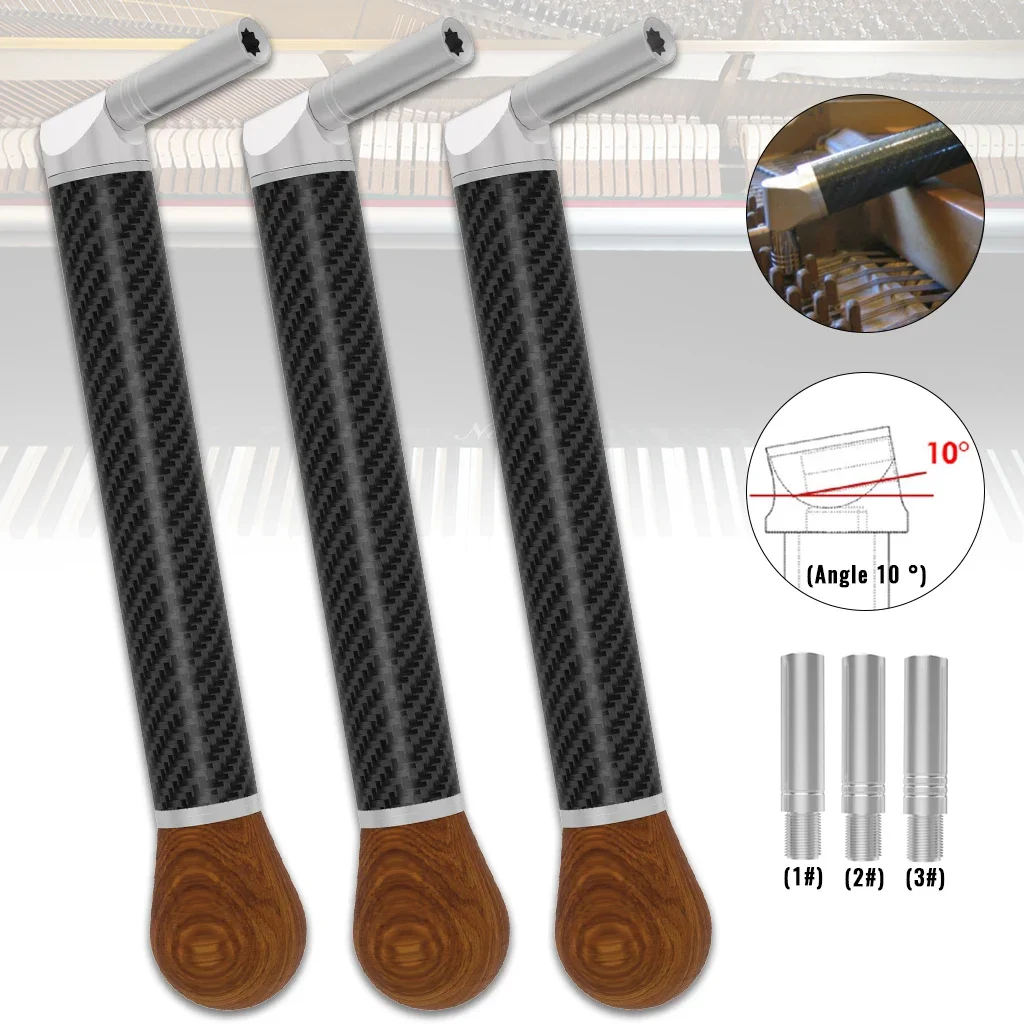 

Высококачественное профессиональное пианино, инструмент для тюнинга и ремонта, гаечный ключ из углеродного волокна с углом 10 градусов, наконечник размером 3/2/1, который вы выбрали