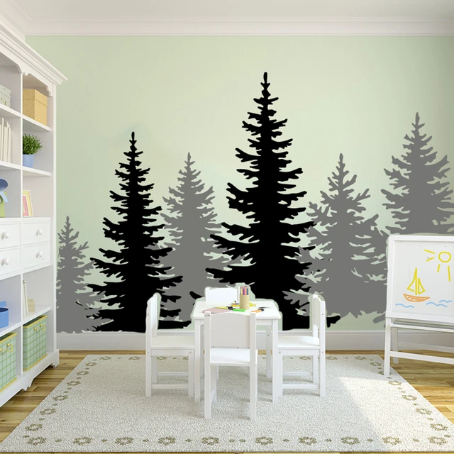 Pine Tree Forest Wall Decals