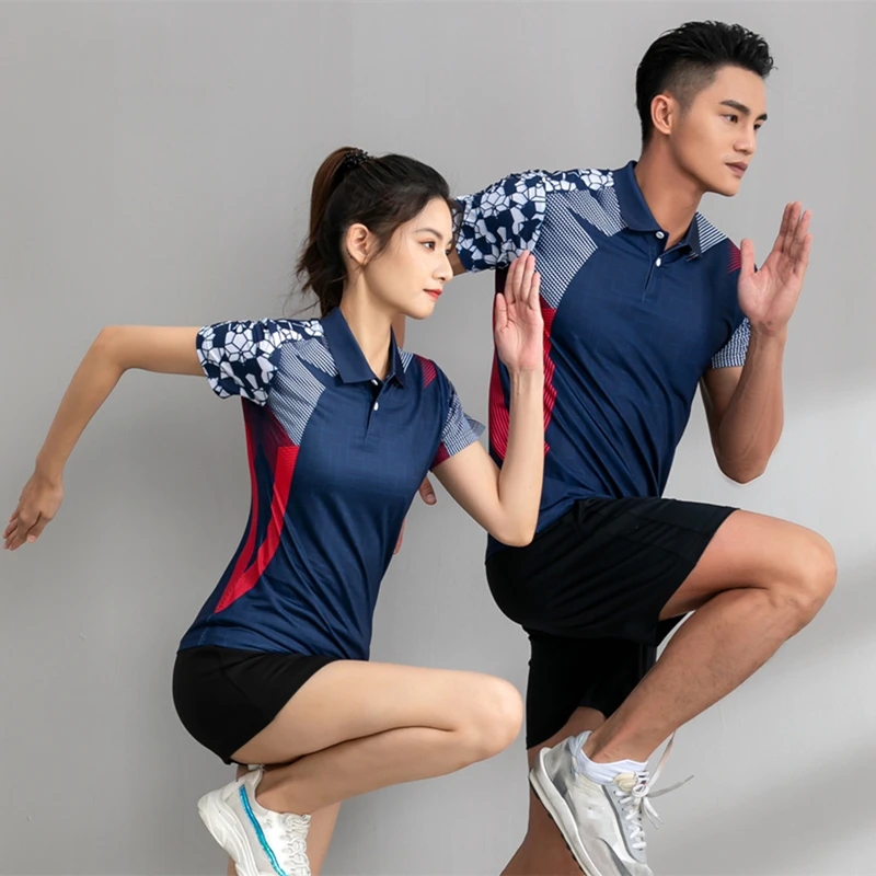 Short Sleeve T Shirt Sports Clothes High End Tennis Shirts Women Men Badminton Uniforms Turndown Collar Table Tennis Shirt Shorts Skorts Training Polo Sports Skirts