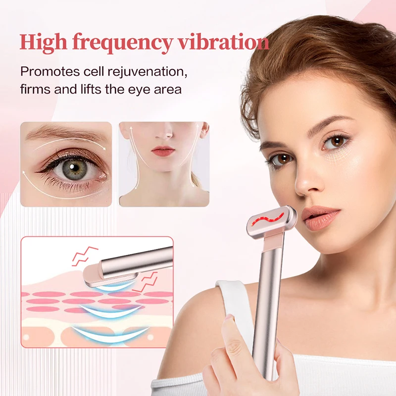 EMS Microcurrent Face Lifting Device Red Light Facial Wand Eye Neck Massager Skin Tightening  Anti Wrinkle Ski_voghion.com