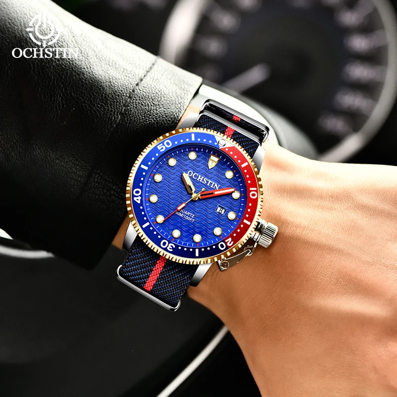 OCHSTI's Hot selling 2024 Personalized Trend Creative Nylon Series Multi functional Quartz Movement Watch Men's Quartz Watch