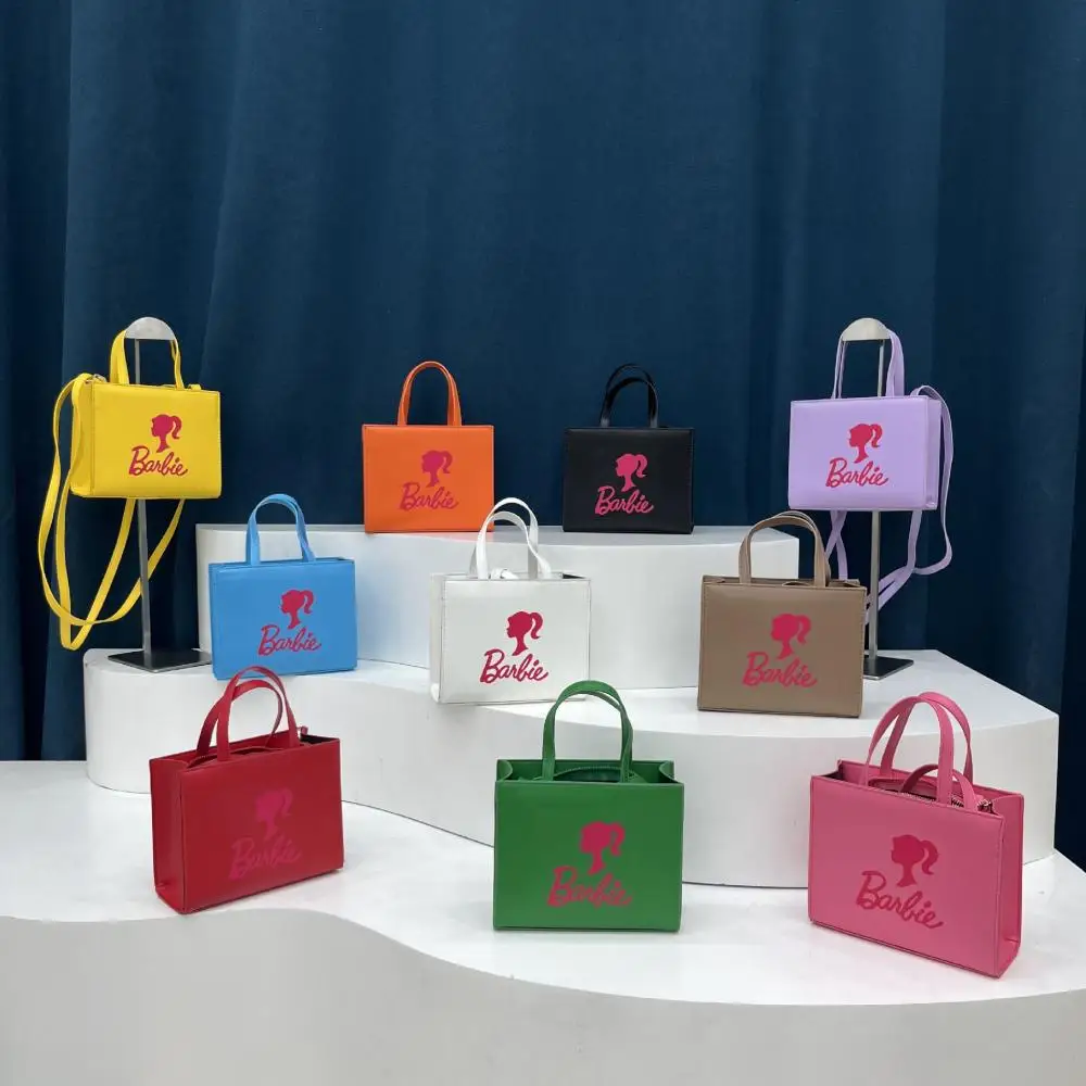 

Miniso Барби мультфильм женская сумка через плечо Европейская и американская мода Барби женская сумка-тоут Милая вместительная сумка-мессенджер