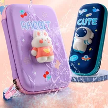 

Kawaii Pencil Case School for Girls Pen Box Large Capacity Stationery Organizer Bag Cute Bear Rabbit Pouch Big Fluffy Pencilcase