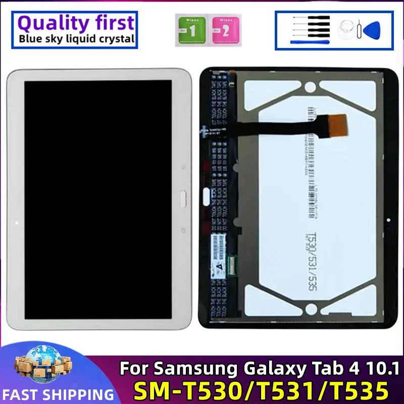 

ЖК-дисплей для Samsung Galaxy Tab 4 SM-T530 SM-T530 T531 T535, оригинальный планшетный дисплей, сенсорный экран, дигитайзер в сборе, замена