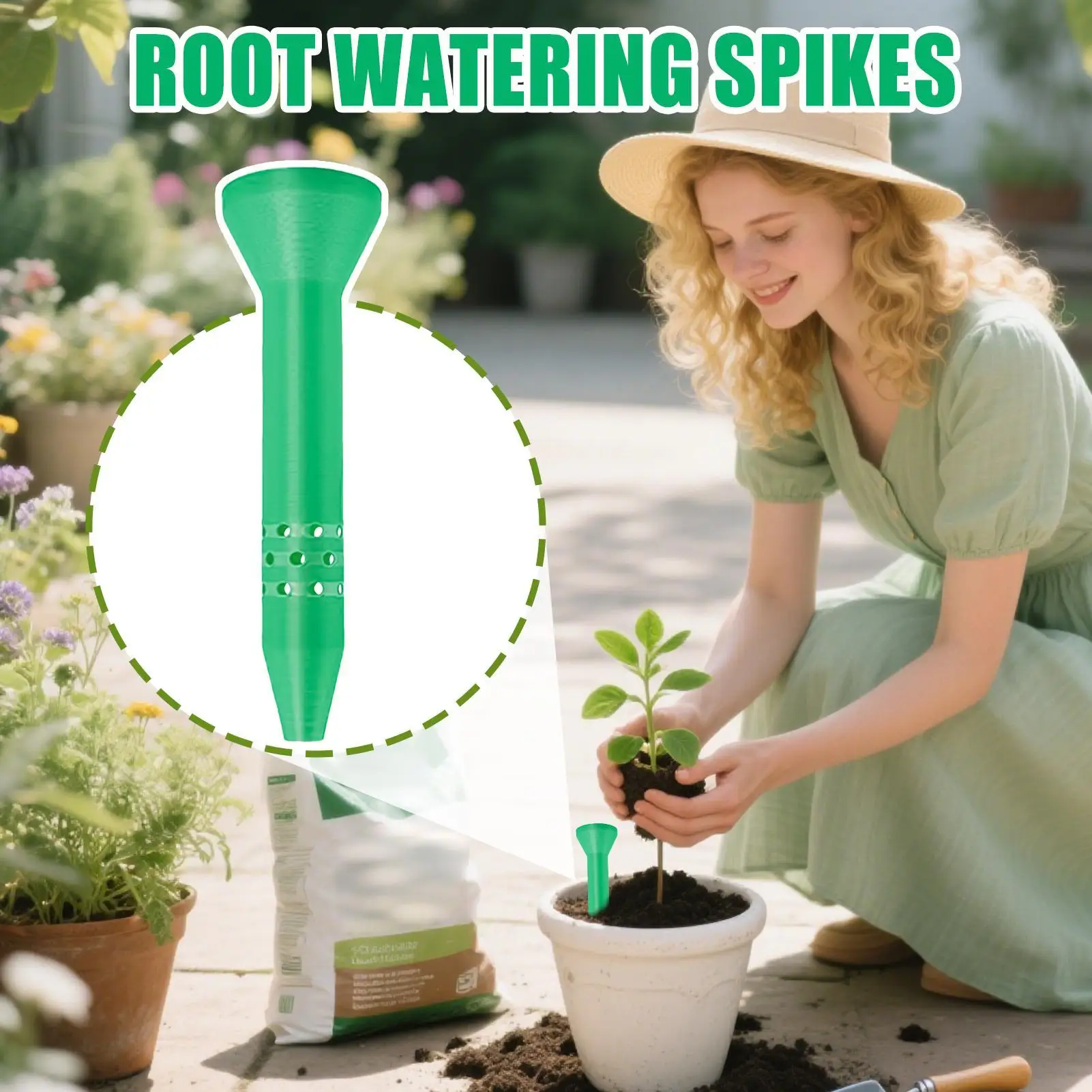 Plant Watering Spikes Root Irrigation Spike Slow Release System Insert Device Root Waterer for Balcony Gardening Garden Indoor