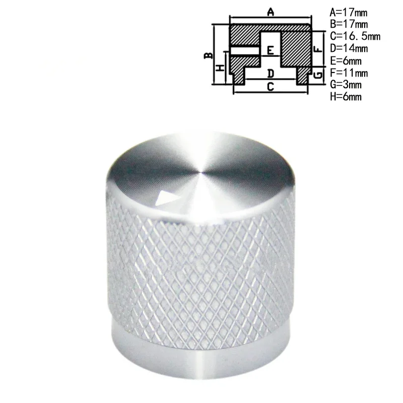 Guitar Knobs Aluminum Alloy Potentiometer Knob 17*17*6mm Volume Switch Rotary Encoder Knobs Guitar Bass Knob 1PCS potentiometer knob cap rotary encoder knob aluminum knob