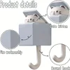 Cartoon Cute Cat Hooks Non-marking Strong Adhesive Hooks No-hole Hanging Clothes Hook Behind The Door Wall Hooks Key Hanger 4