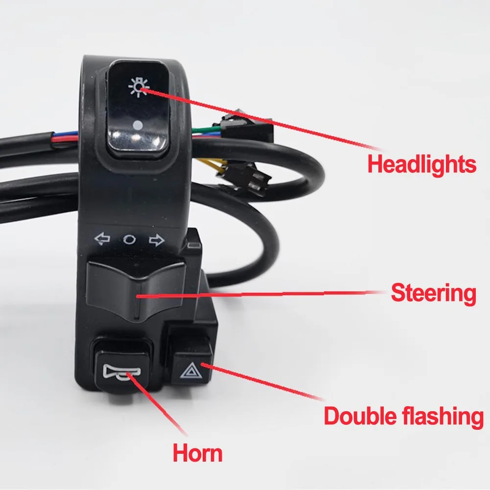 Electric scooter switch 4-in-1 electric vehicle multifunction waterproof combination switch universal handlebar horn 7/8 Inch 22MM