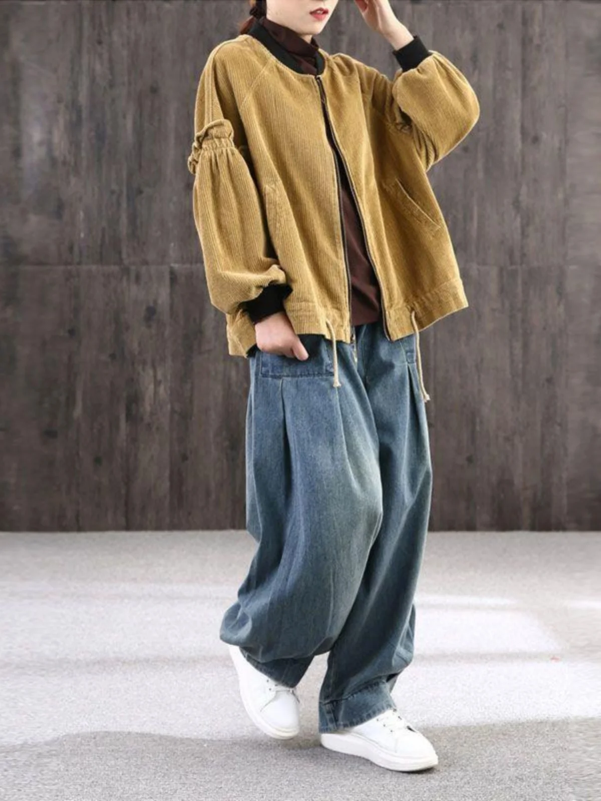 Summer Loose Large Size Harem Jeans Women's plus Size Lantern Pants Casual Versatile Mom Jeans High Waist Deep Color