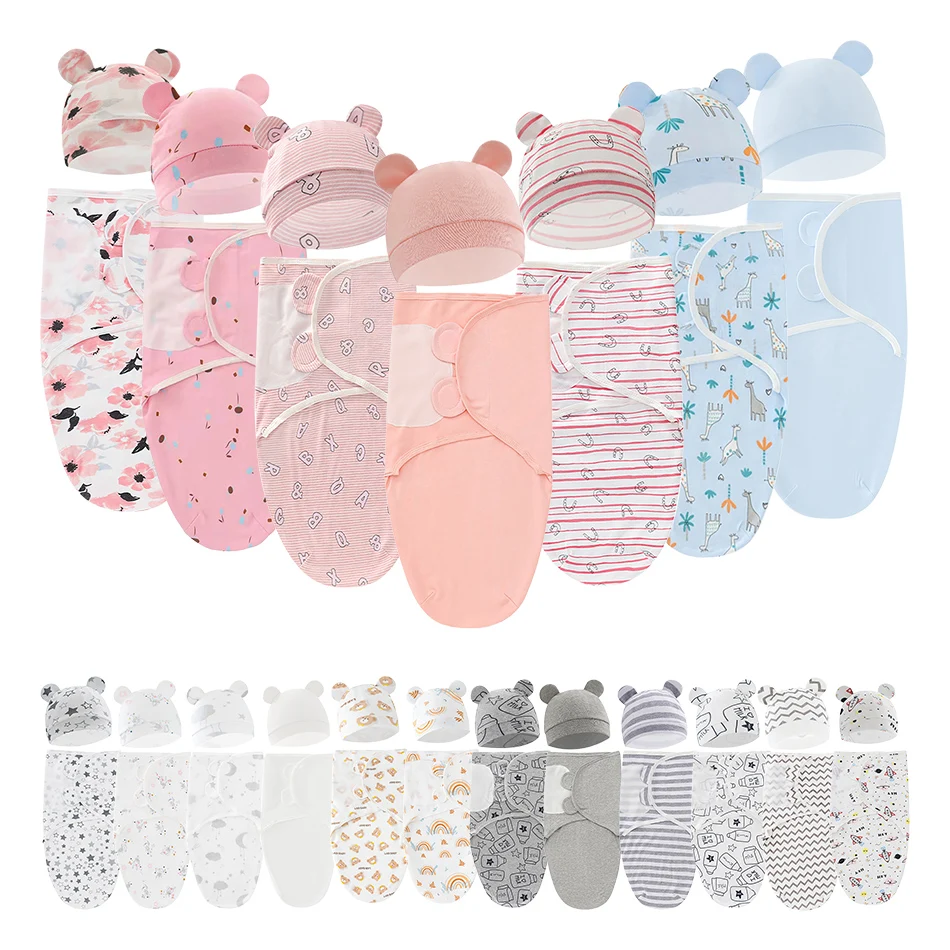 

Newborn Swaddling Scarf Baby Carrying Delivery Room Wrapping Baby Anti Vicking Baby Sleeping Bag Hat Baby Receiving Blankets