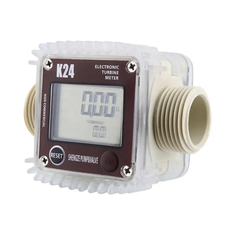 K24 Digital LCD Fuel Meter Diesel Fuel Meter Water Sea 10-90L/min Adjust Liquid Meters Measuring Tools flow meter,water flow meter,turbine flow meter,digital turbine flow meter