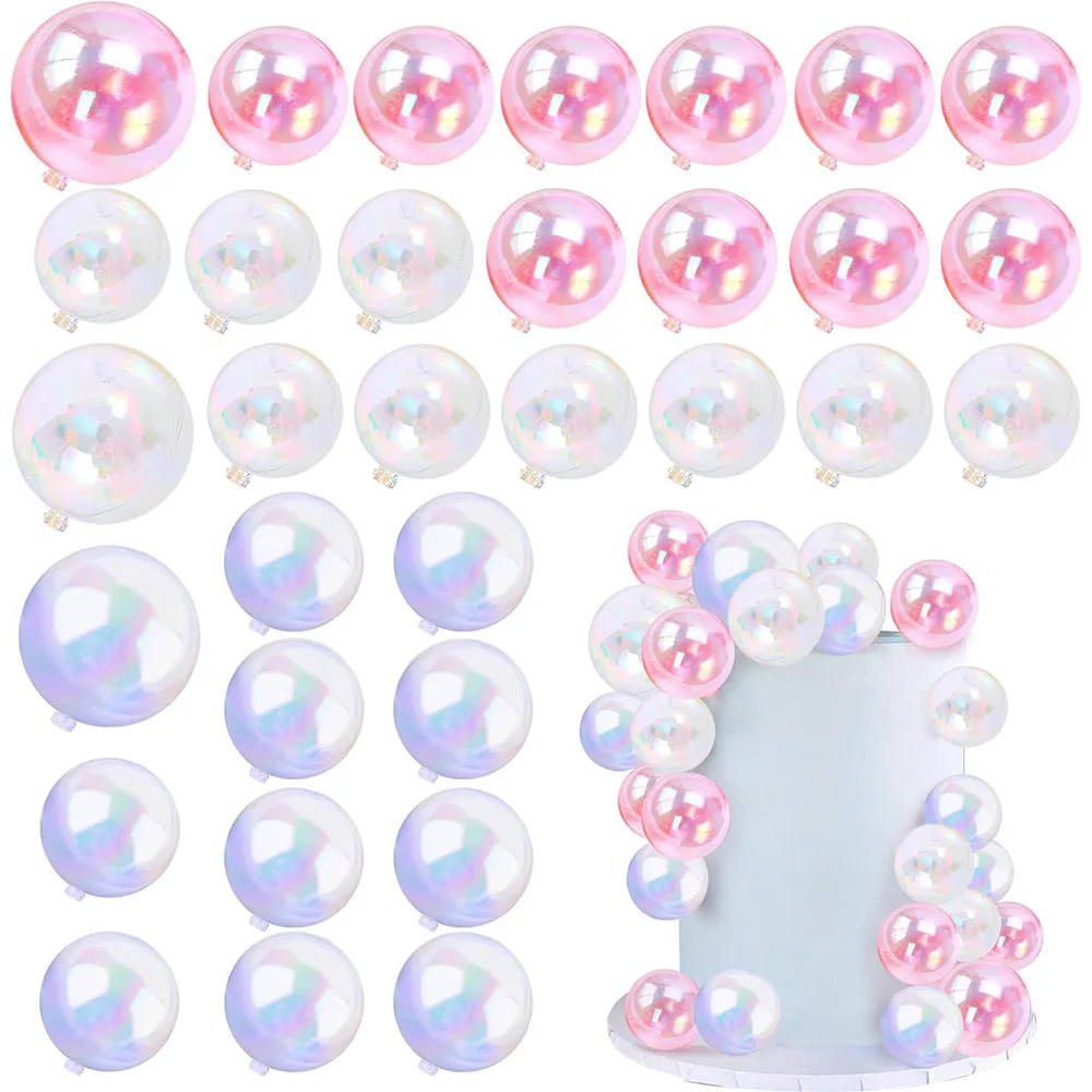 32 stücke Bunte Kuchen Ball Topper Set Transparent Ballon Cupcake Dekoration Diy Dekor Für Geburtstag Party Hochzeitstag – Detail 2