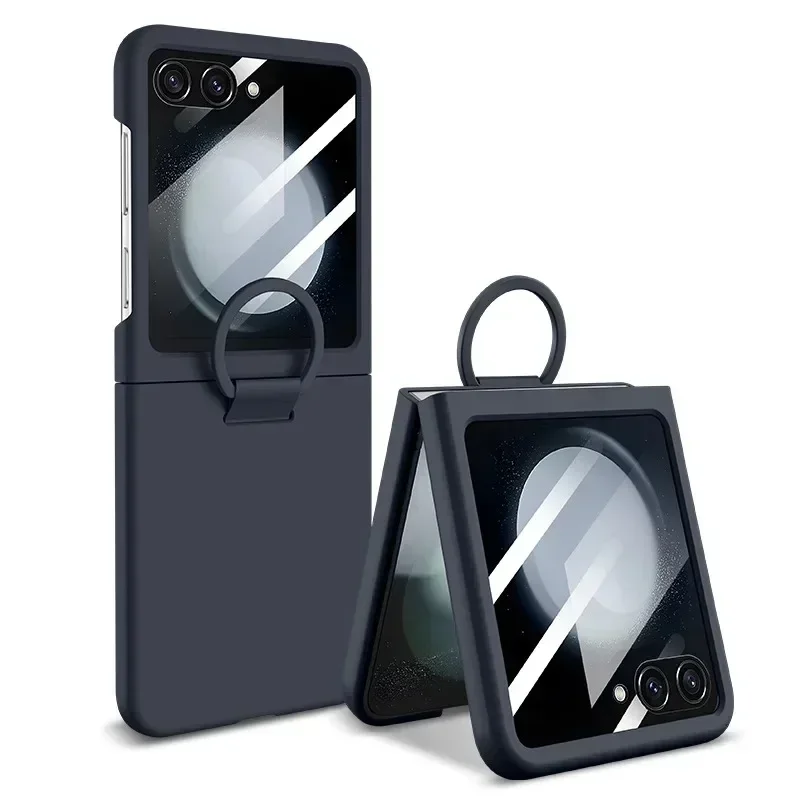 Liquid Silicone Ring Holder Shockproof Case with Screen Protector Film