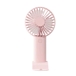Compact 3 - in - 1 Portable USB Rechargeable Fan with Stand (Pink)