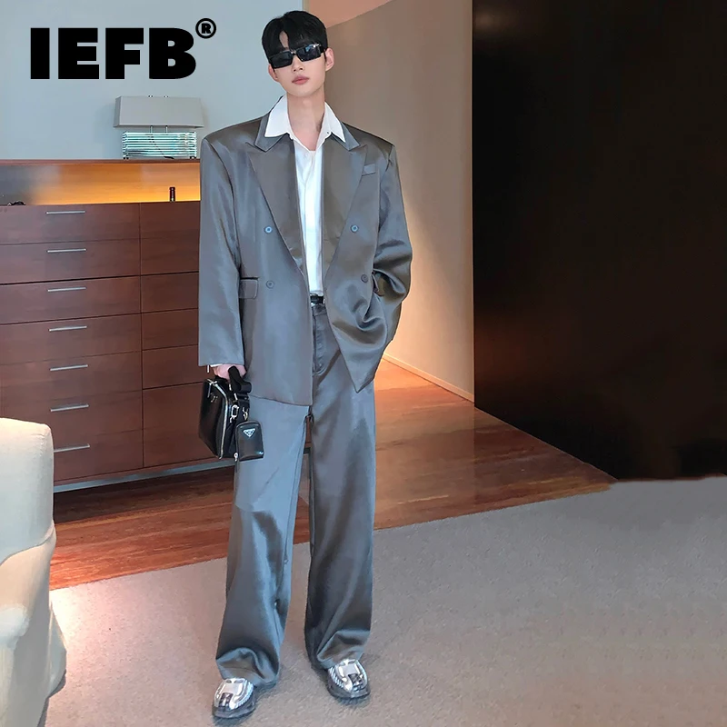 

Костюм IEFB мужской из двух предметов, пиджак с наплечниками, модный Блейзер, одежда для осени и зимы, 9C2478