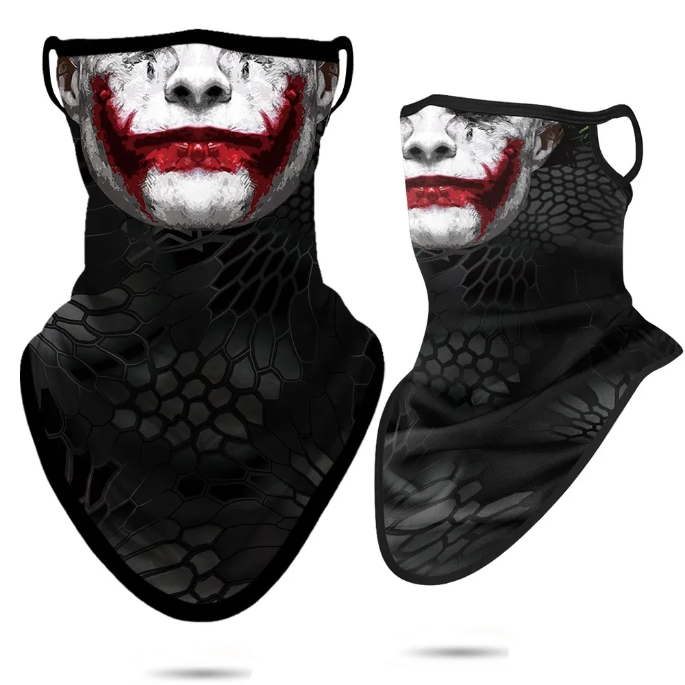 Demi-masque coupe-vent Joker pour homme, écharpe triangulaire, boucle  d'oreille de sport, couvre-visage, protection du cou, GaClaVenom, bandana  Buff, cagoule d'été