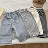 Spring And Autumn Newborn Baby Girls And Boys Trousers Cotton Simple Travel Solid Elastic Waist Korean Fashion Soft Casual 2