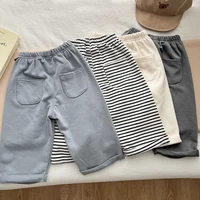 Spring And Autumn Newborn Baby Girls And Boys Trousers Cotton Simple Travel Solid Elastic Waist Korean Fashion Soft Casual 2