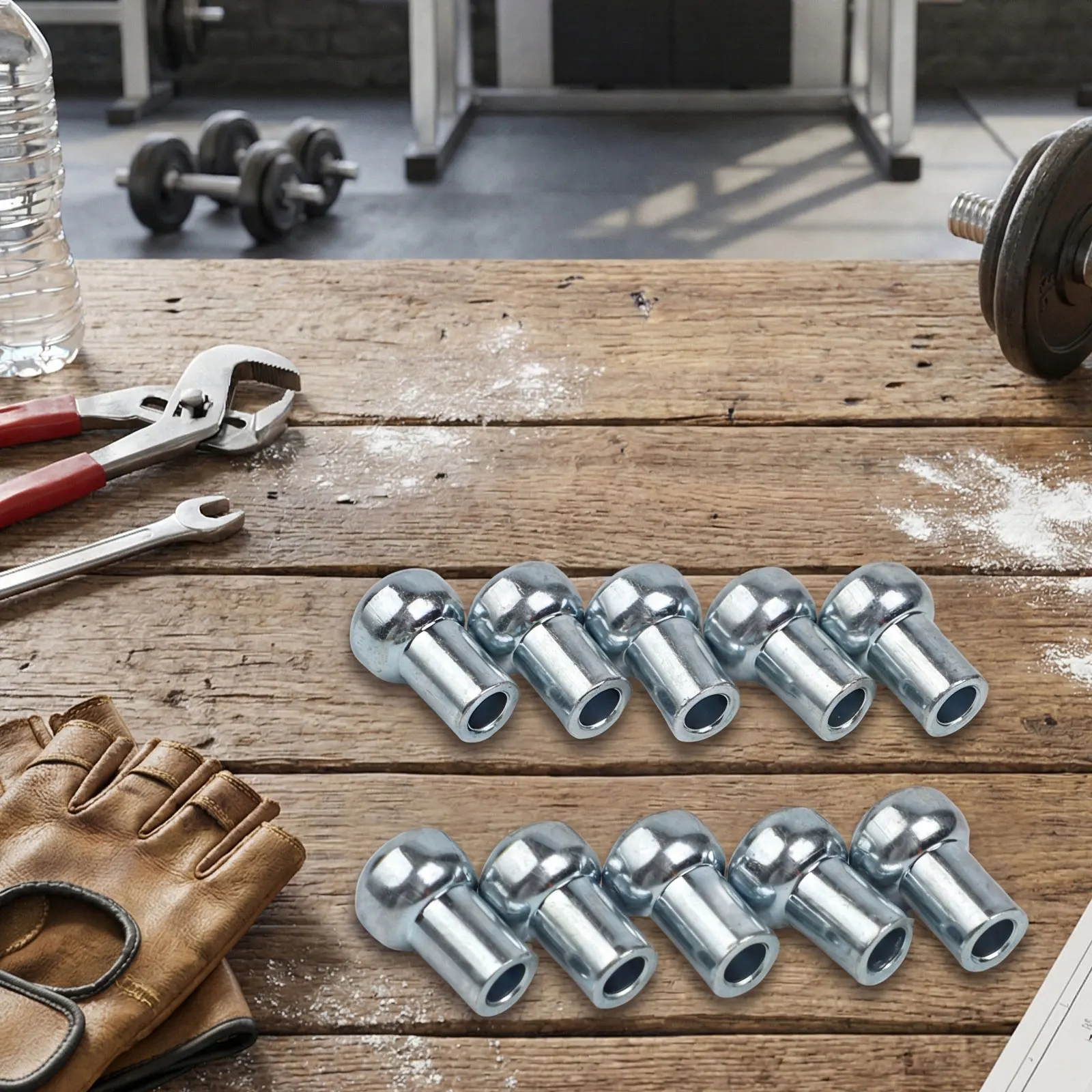 10 Stück Fitnessgerät-Seilzugstopper Kabelkugel-Anschlüsse Drahtverbindungs-Set für 5mm 6mm Kabel Fitnessgeräte – Detail 4