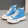 2024 Spring autumn Female Women High Top Sneakers Lace-Up Casual Plarform Height Canvas Non-slip Wear Resistant Vulcanize Shoes 4