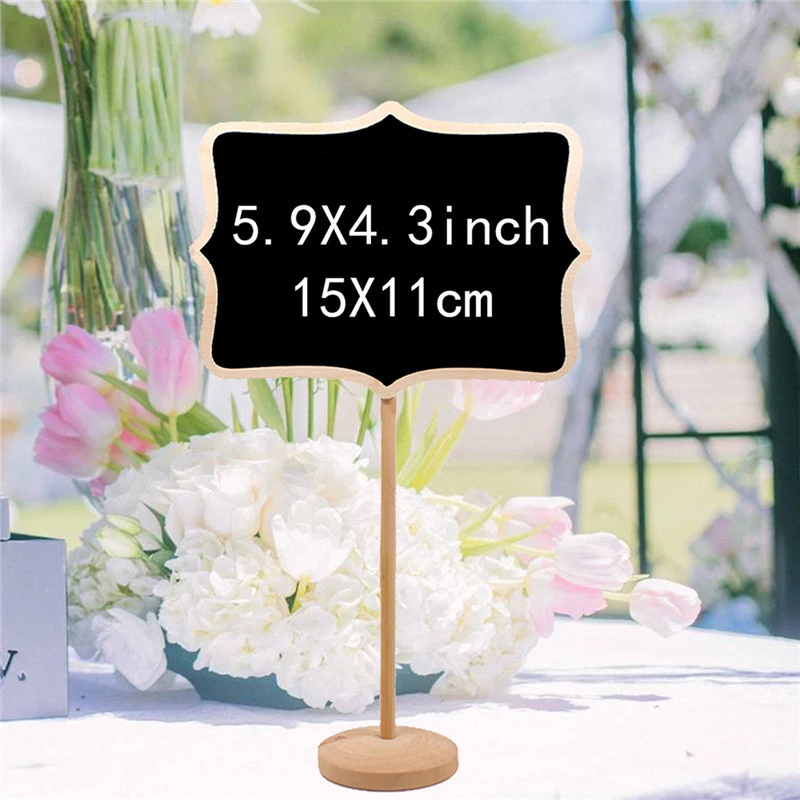 

15x11CM Blackboard Large Wooden Chalkboard for Wedding Party Decorations Table Message Sign Board Number Stand Menu Holder