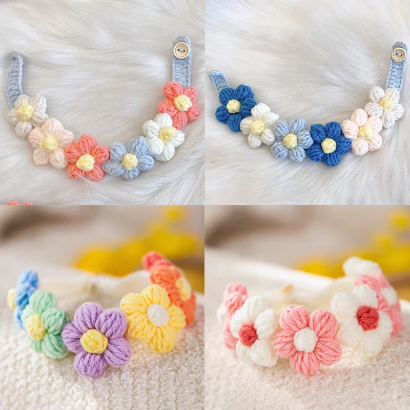 Cute Ins Style Cat Dog Knitted Collar Crochet Flowers Collar Pet Drool Scarf Bib Pet Necklace Accessories Pure Hand Knitting Cute Ins Style Cat Dog Knitted Collar Crochet Flowers Collar Pet Drool Scarf Bib Pet Necklace Accessories Pure Hand Knitting
