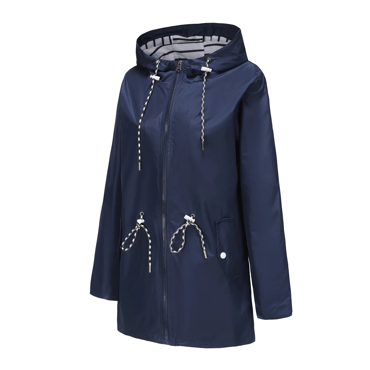 New long-sleeved waterproof long windbreaker, women's hooded raincoat. S-3X photo