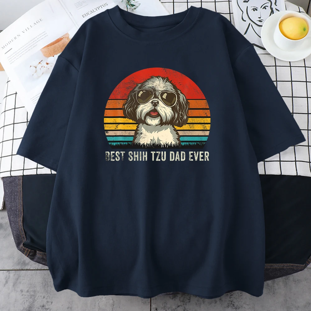 

Hip Hop Dog Wearing Sunglasses Mans Tops Oversize Trend Tee Clothing Creativity Casual Cotton T-Shirts O-Neck Men Short Sleeve