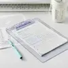 With Low Profile Gold Clip Transparent A4 Clipboard Writing Sheet Pad Document Folder A4 File Folder Organizer Writing Tablet 1