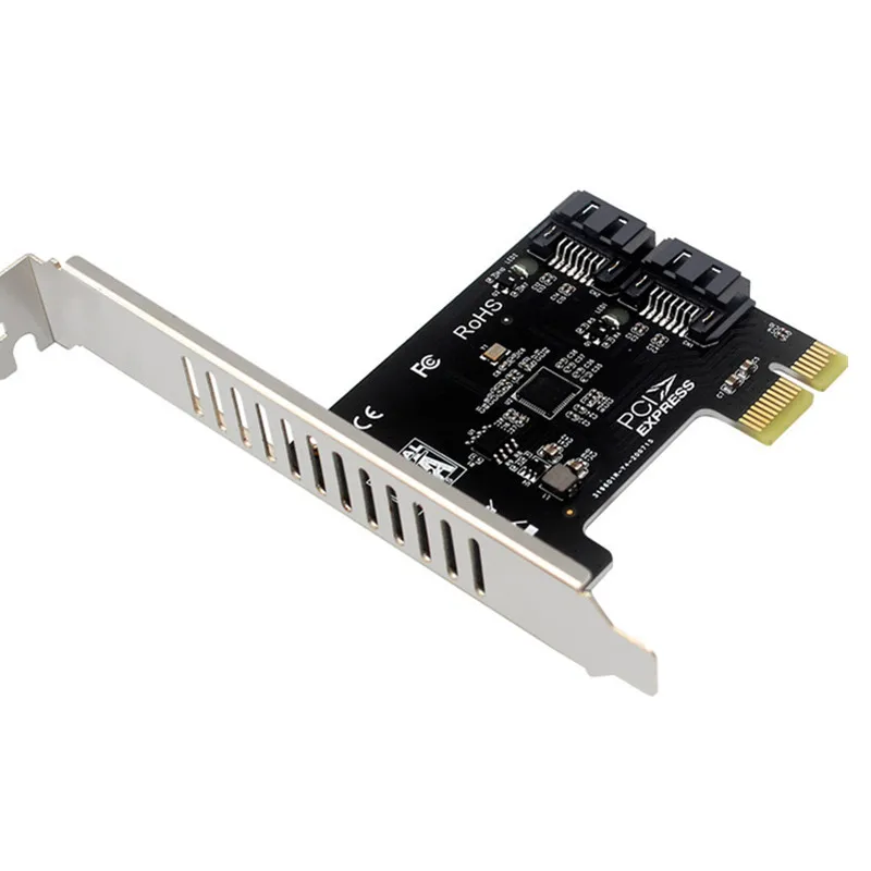 

PCIe to 2 Ports SATA 3.1 6 Gbps SSD Adapter Add On Cards PCI-e 1x PCI Express x1 Controller Expansion Card Support x4 x8 x16