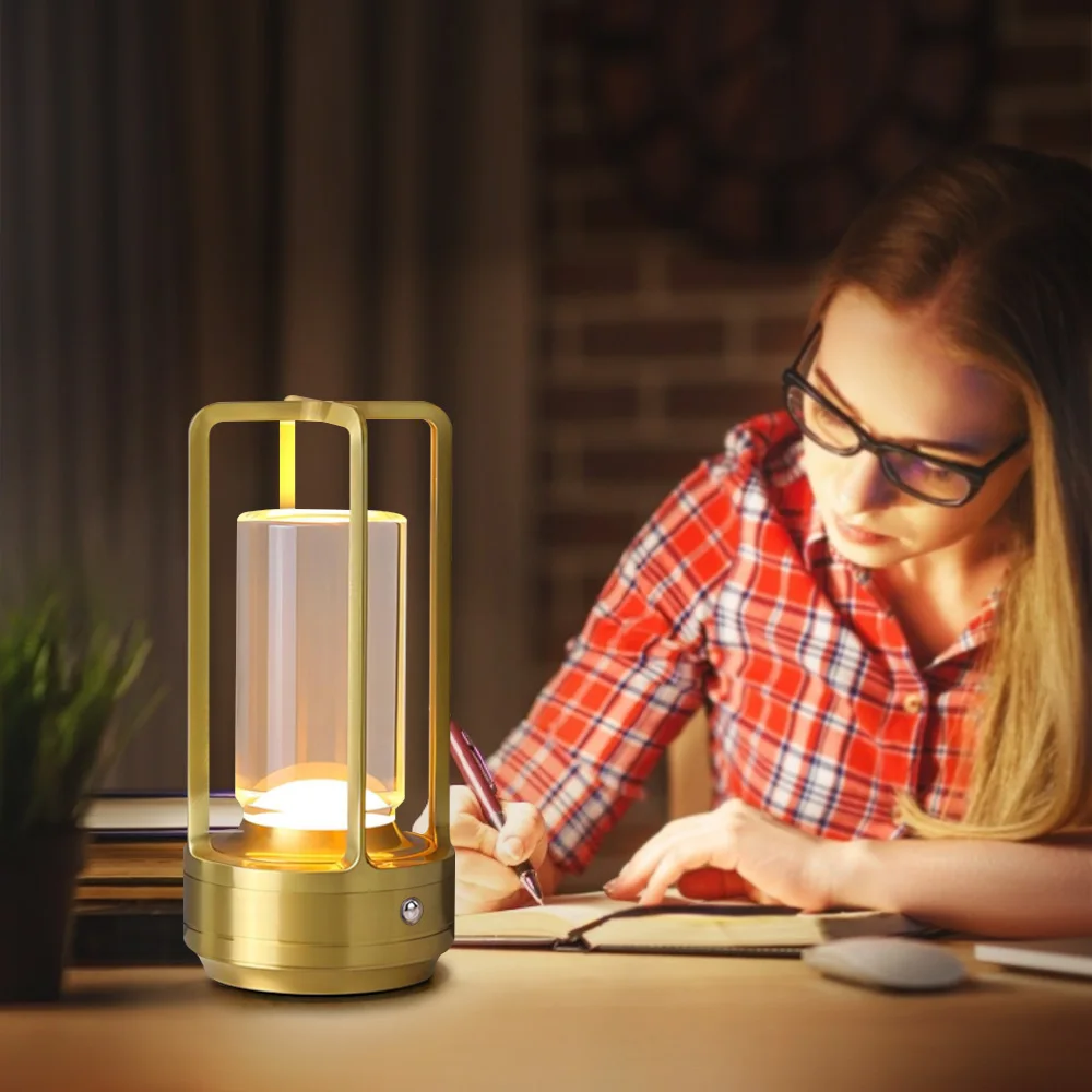 2000mAh Crystal Desk Lamp Bedside Table Lamp LED Rechargeable Read Light Atmosphere Night Light Decorative New Year Gift