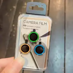 Noctilucent Colorful Tempered Glass Camera Lens Protector for 12proMax(3pcs (Green blue orange)