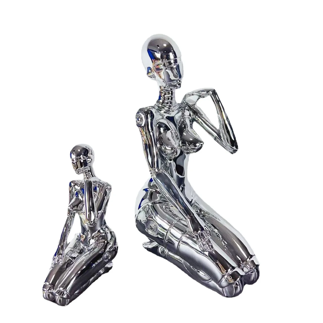 Electroplated Kongshanji Machinery Goddess Standing Posture Simple Modern Abstract Figure Sculpture Home Decoration Gifts