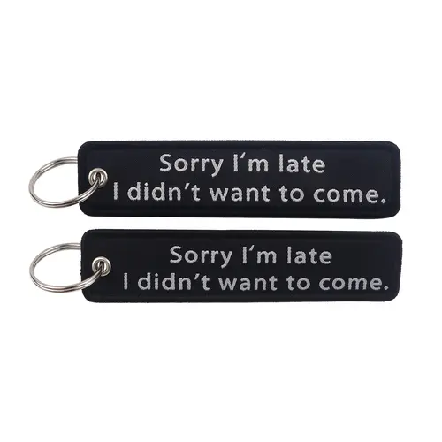 1pcs Computer Pop-up Window Quotes Embroidered Keys Tag Keychains For Motorcycles Backpack Fashion Key Ring Accessories Gifts - Image 20