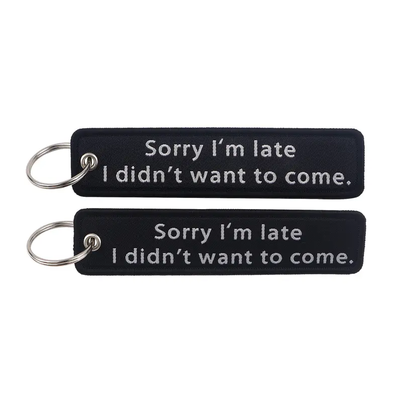 1pcs Computer Pop-up Window Quotes Embroidered Keys Tag Keychains For Motorcycles Backpack Fashion Key Ring Accessories Gifts - Image 20