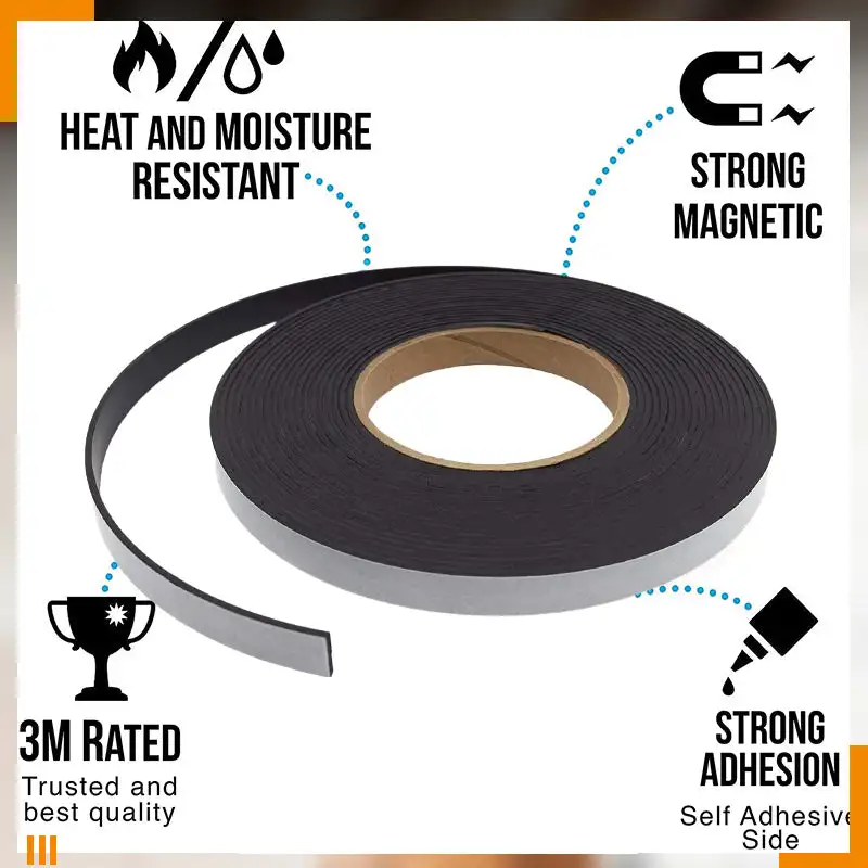 10/15/20/25/30/40/50x1.5mm Self Adhesive Magnetic Tape Rubber Magnet Tape  Strong Flexible Magnet Strip - AliExpress