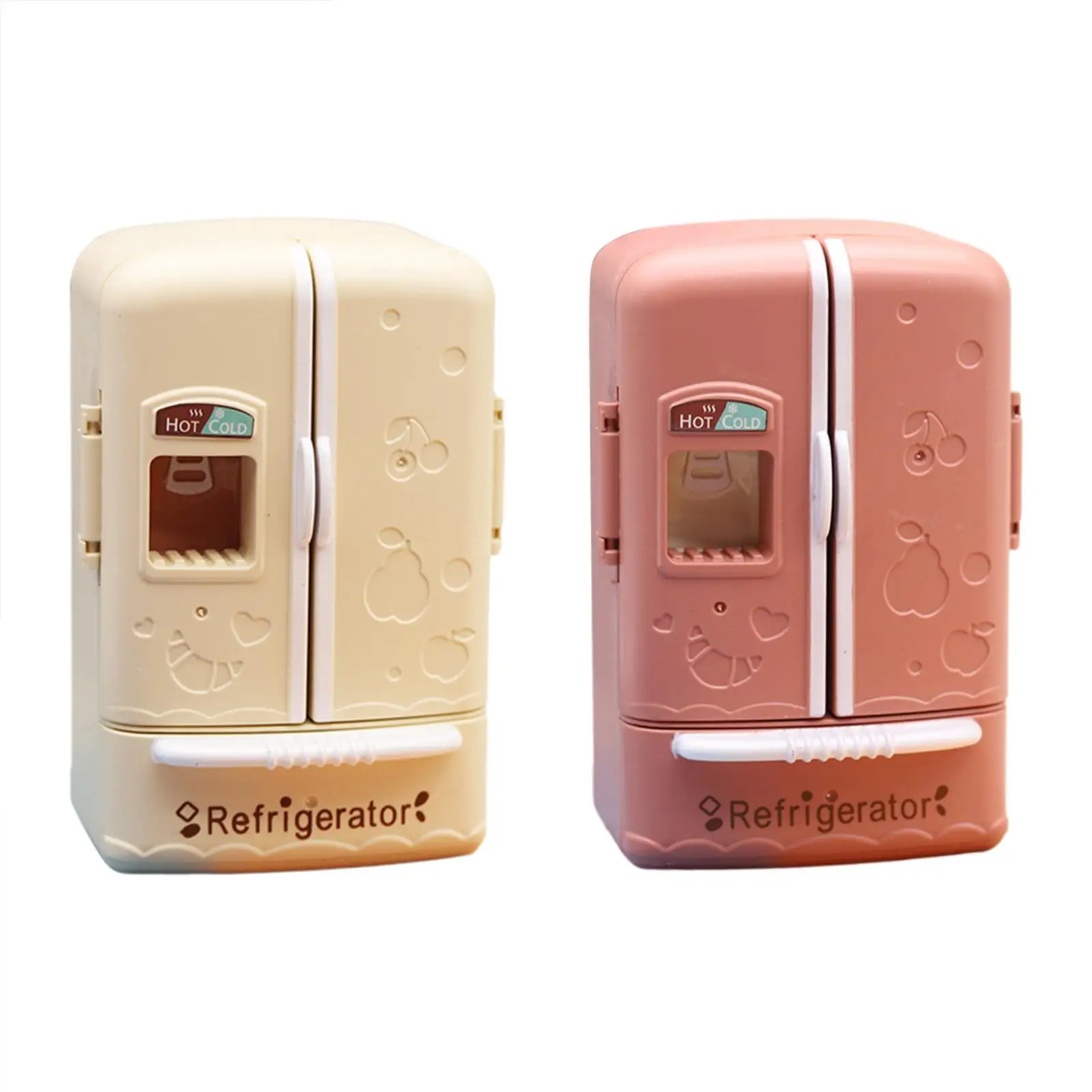 

1:12 Кукольный домик с двумя дверцами, аксессуары для холодильника, игрушечный пейзаж, принадлежности для ролевых игр для спальни, кухни, домашнего декора гостиной