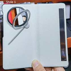 Premium Genuine Leather Flip Case with Magnetic Smart Sleep Lock and Window View for Magic V3 (Style1 White)