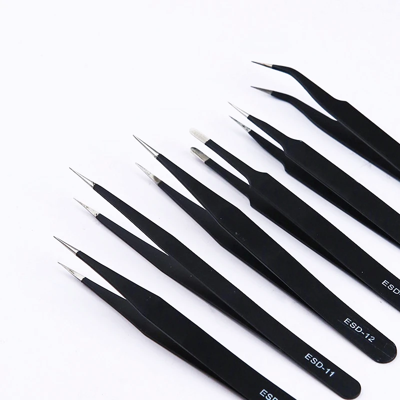 Anti-Static ESD Tweezers Set for Laboratory Work anti static tweezers precision tweezers tweezer tool esd anti static tweezers