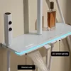 Shower System Set Modern Showers For Bathroom Piano Button Ambient Light  Brass Glass Shelf Shower Digital Display Shower Set 1