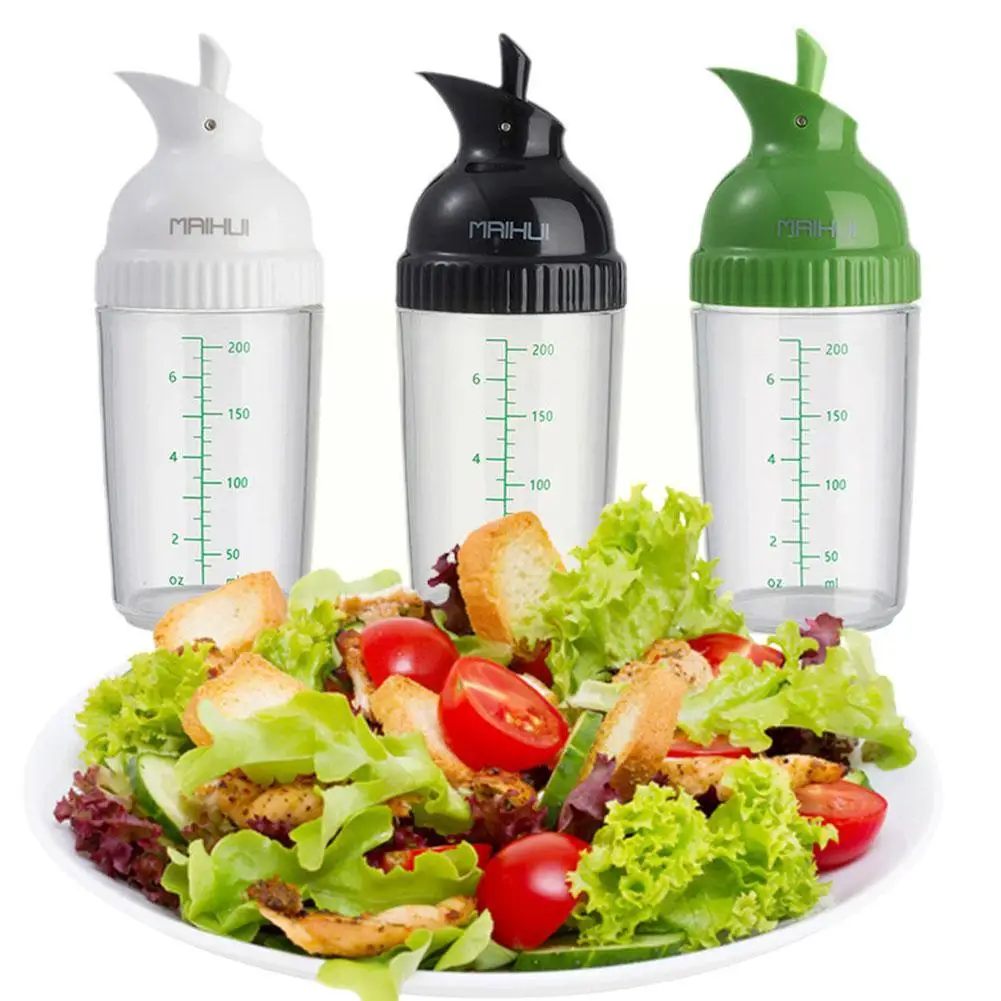Salad Dressing Shaker Easy Grip Salad Dressing Shaker Sauces Dispenser Bottle Container With Scale Leakproof Mixer Kitchen U2o0 salad dressing shaker