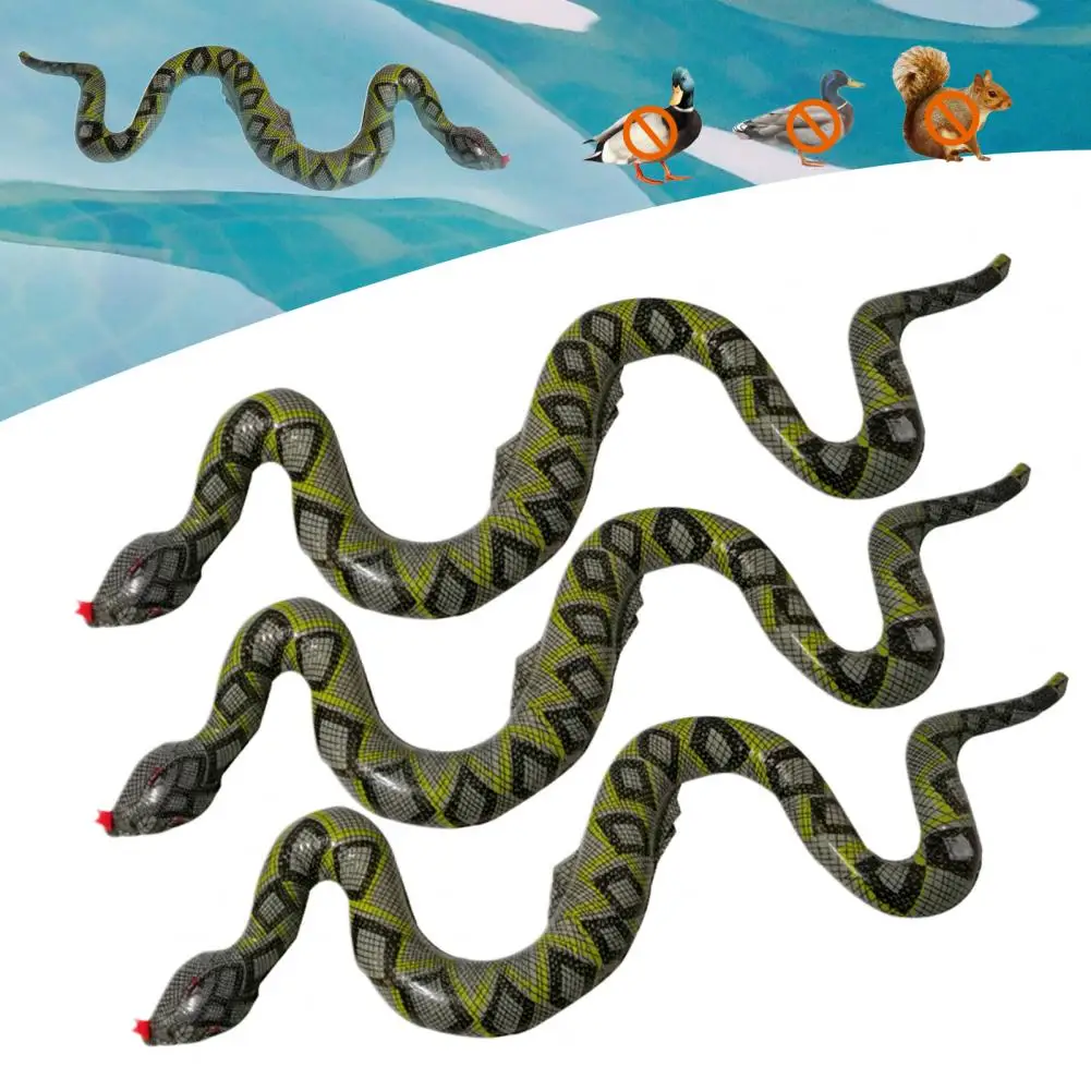 

3Pcs Inflatable Snake Pool Floats Fun Odor-free Reusable Realistic Water Snake Toys Garden Pool Toys