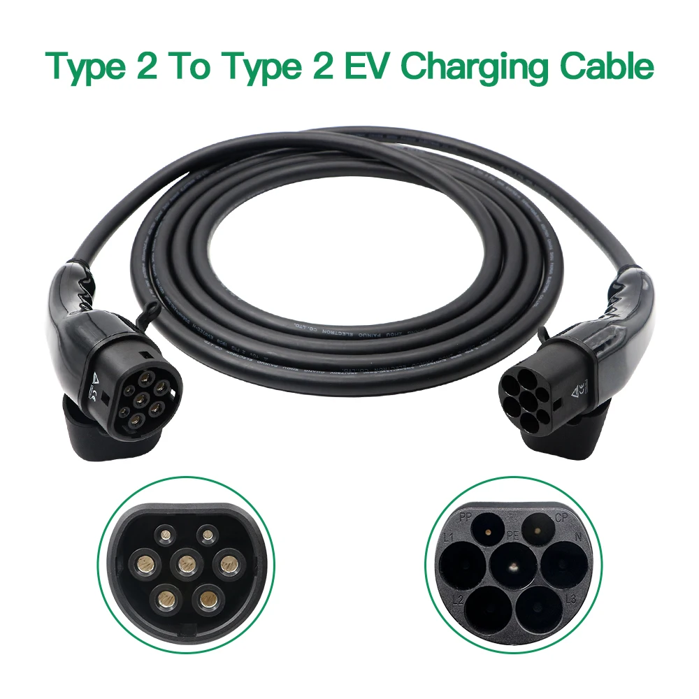 Standard charging cable type 2 (7.4 kW) 7m, black