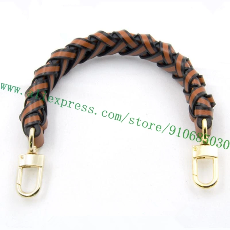 Top Grade Real Calfskin Braided Handle For Designer Women Bucket Handbag Lady Shoulder Bag Holder Strap