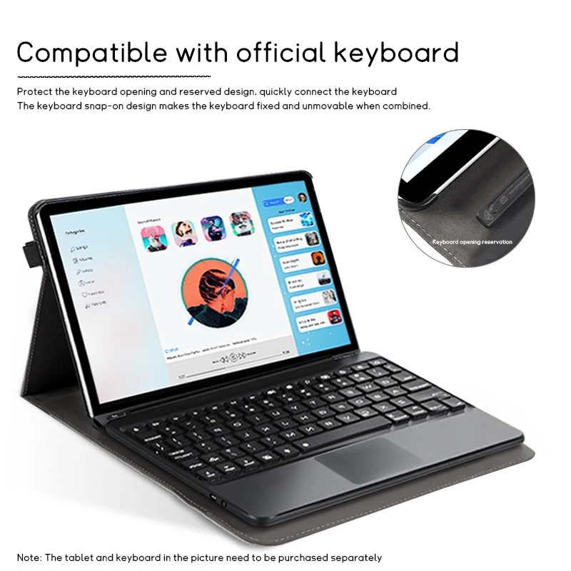 Premium Fabric Stand Cover for 12-Inch Tablet & 2-in-1 Laptop